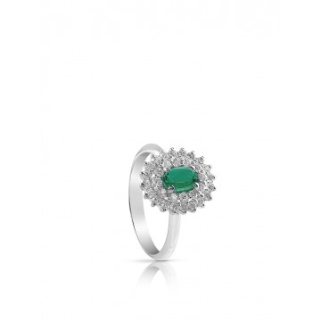 Anello Conte con Smeraldo e...