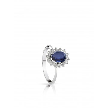 Anello Conte con Zaffiro e...