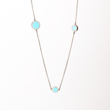 Collana Argento dorato con Zirconi e Turchesi
